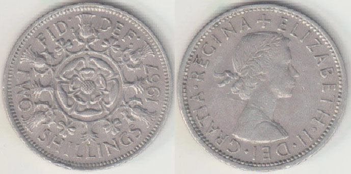 1967 Great Britain Florin A008092